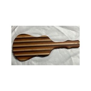 Amish Handcrafted Guitar Charcuterie Cutting Board Made Cherry Walnut Mahogany